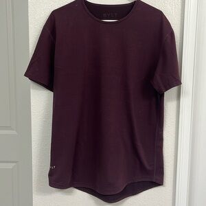 Men’s Burgundy BYLT Drop Cut Short Sleeve Shirt size Large